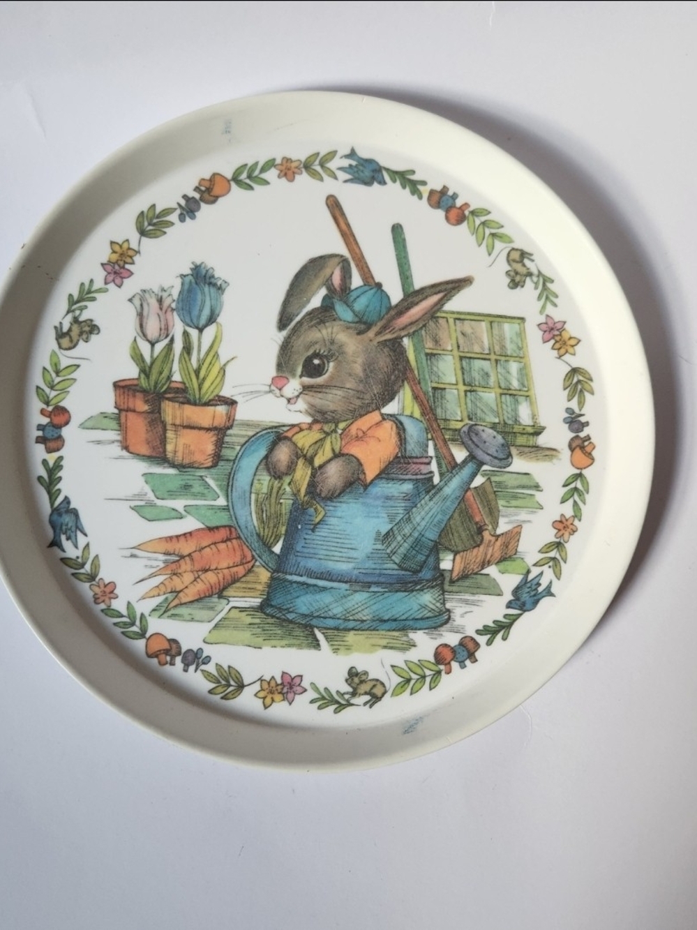 Peter Rabbit Children's Plate SiLite 1970s Vintage Melamine